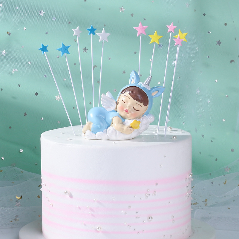 Phụ kiện trang trí bánh kem hình ngôi sao năm cánh bằng acrylic