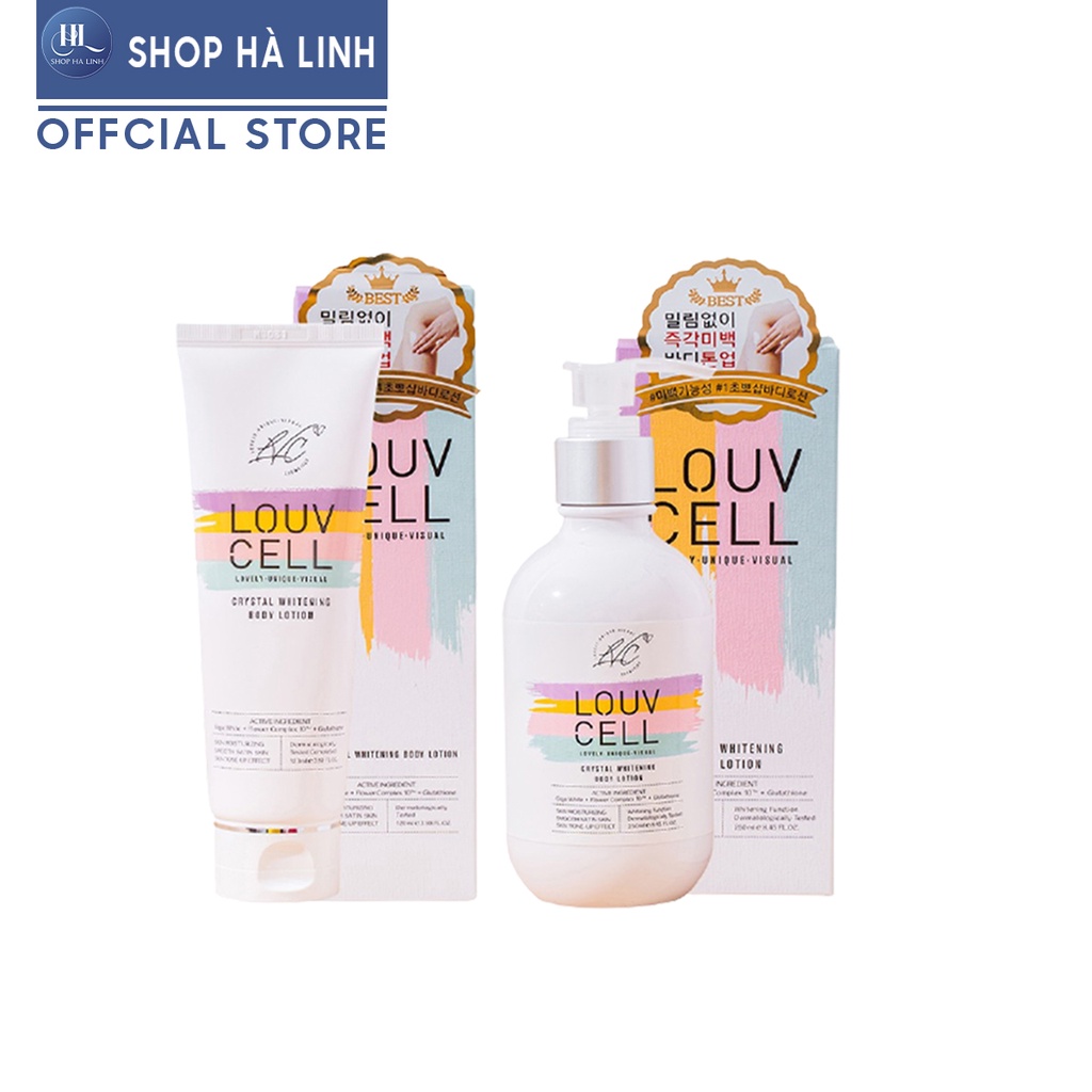 Kem dưỡng ẩm trắng da Body Louv Cell Crystal Whitening Body Lotion 120ml và 250ml