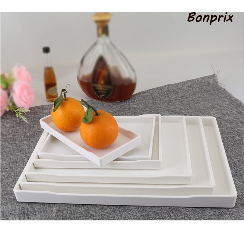Khay gỗ đựng thức ăn/ trái cây/ bánh mì/ trà chiều màu trắng 10cm
