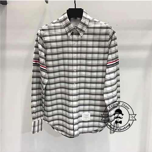 Sơ mi Thom Browne Kẻ Caro Viền Tay