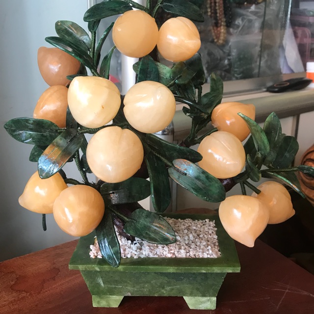 🌺CÂY ĐÀO TIÊN MỚI VÀNG 13 TRÁI VÀNG ANH VỪA ĐẸP ĐK TRÁI 5CM CÂY ĐẸP CAO 40CM NGANG 34CM SÂU 20CM HỢP KIM THỔ THỦY 2800K