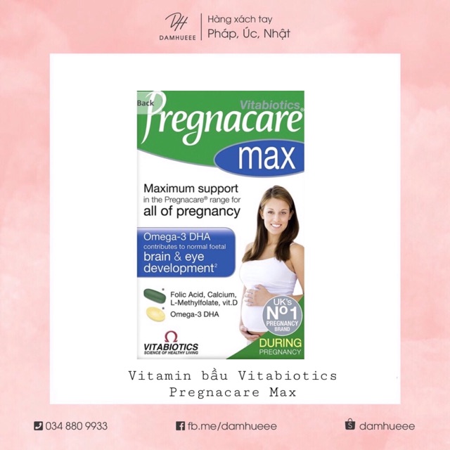 Vitamin bầu Pregnacare Max UK 84 viên