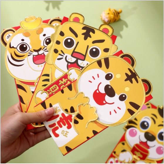 [Mới 2023] Bộ 4 bao lì xì Tết Quý Mão 2023 thiết kế xếp độc đáo, in nổi 3D, giấy bìa dày - LX014