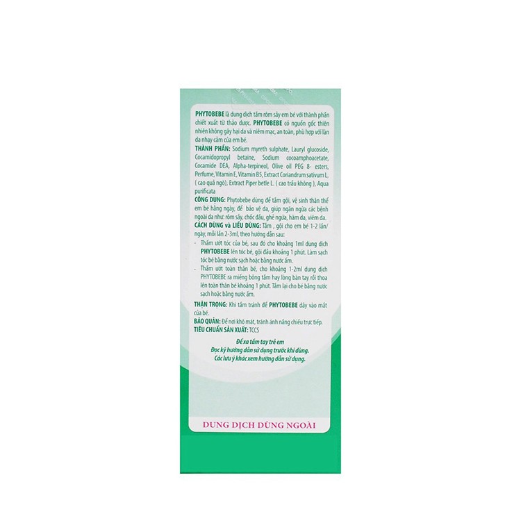 Dung dịch tắm rôm sảy em bé Phytobebe 100ml - Coastlinecare Pharmacy