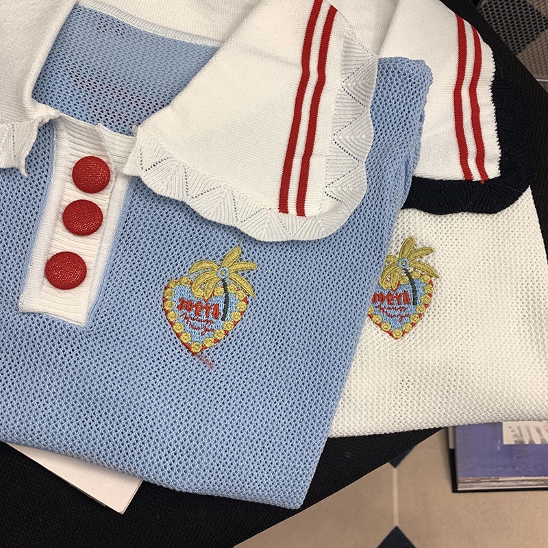 Áo polo Ngắn Tay Phối Màu Sắc Trẻ Trung Thời Trang Mùa Hè Cho Nữ