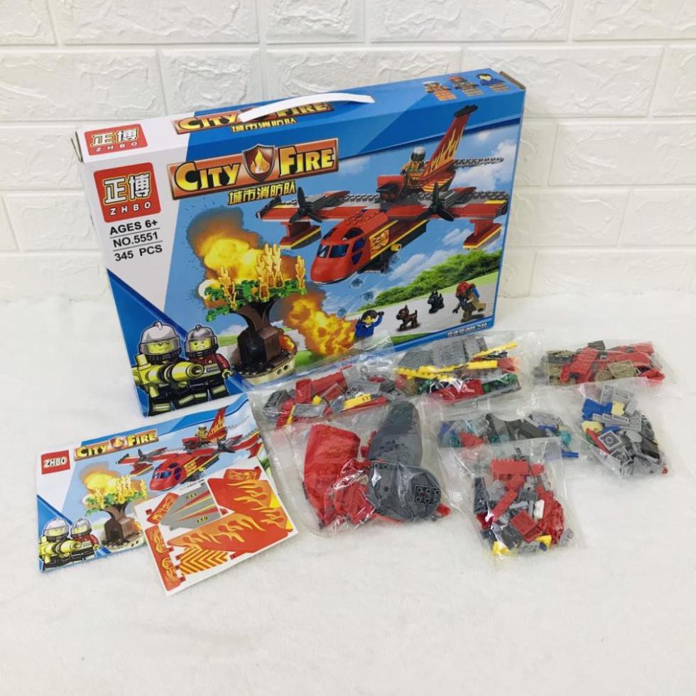 ĐỒ CHƠI LEGO LẮP RÁP MÁY BAY, Ô TÔ CỨU HỎA - xếp hình xe cứu hỏa