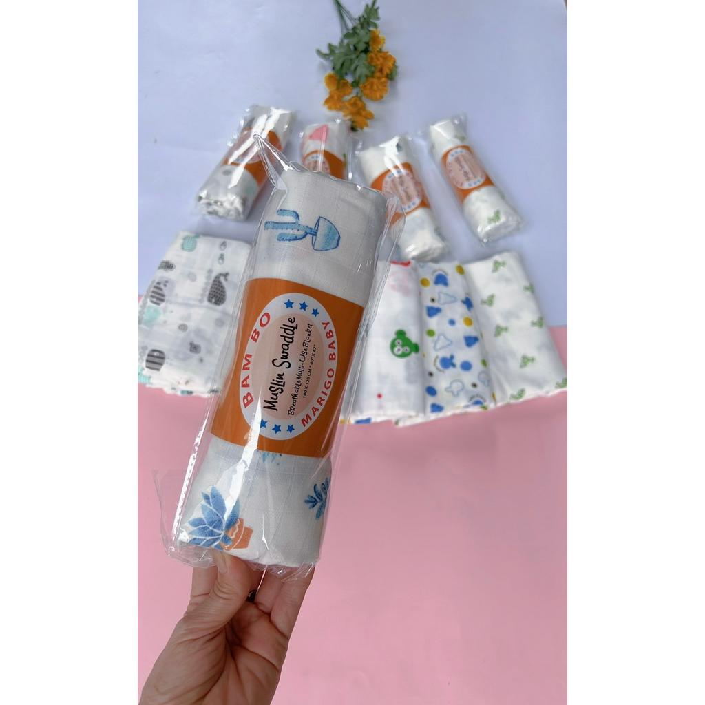 Khăn Tắm Sợi Tre Aden Cuộn Muslin - Khăn Tắm Xô Sợi Tre Siêu Mềm Cho Bé Sơ Sinh KT 1mx1m2