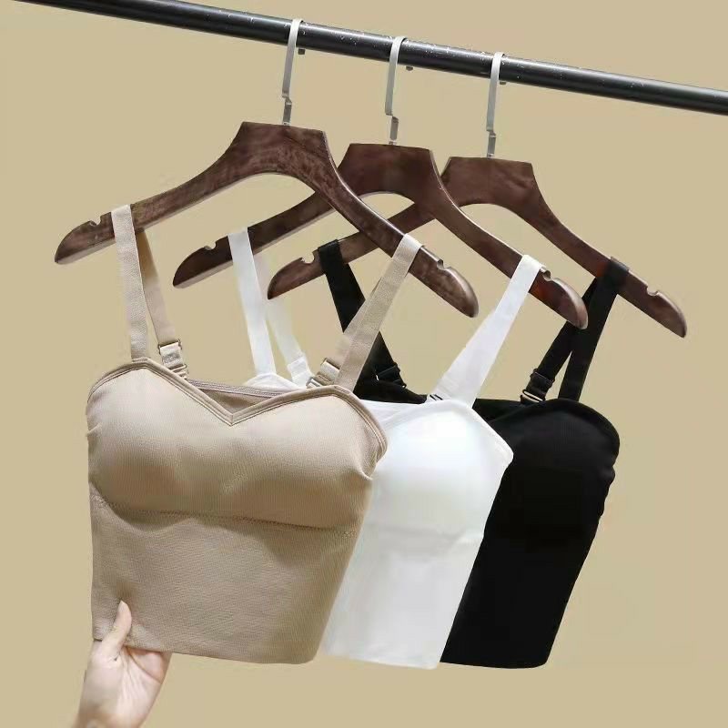 Áo bra 2 dây, áo ngực bra len tăm dáng croptop 4 màu 288