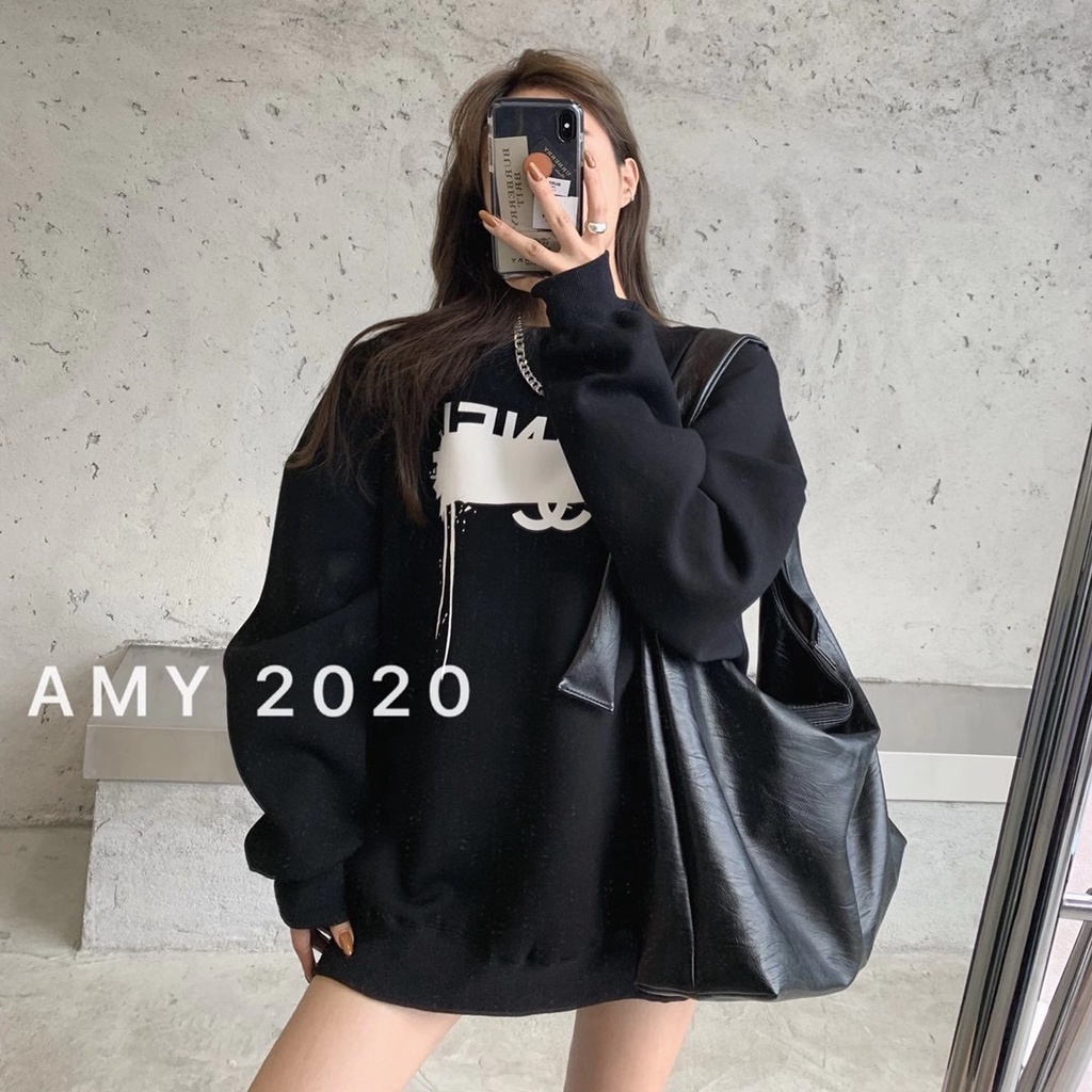 Áo nỉ dài tay cổ tròn in chữ 3 màu phong cách Hàn Quốc hợp thời trang cho nữ | BigBuy360 - bigbuy360.vn