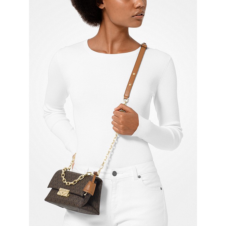 Túi xách Michael Kors hàng hiệu nữ Cece Mini Brown Xs Chain Xbody Bag, túi xách Michael Kors hàng hiệu nữ