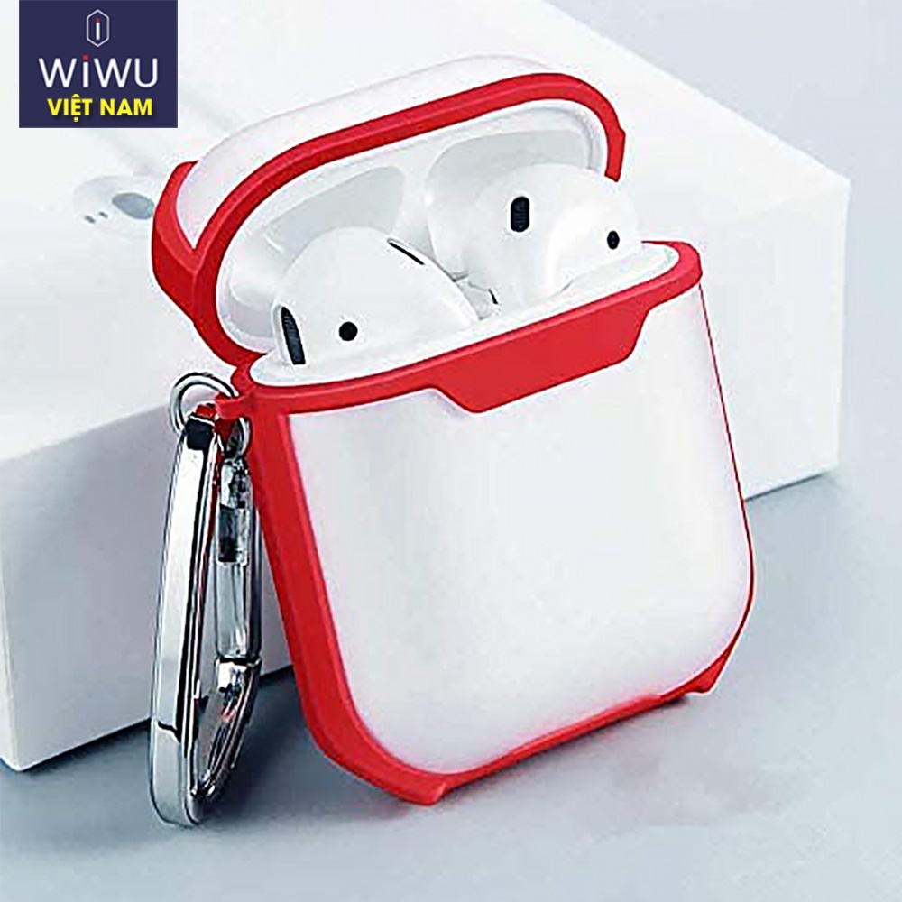 Bảo vệ airpod trong nhám viền màu Wiwu Bumper 2 in 1 airpods case chính hãng, hàng đẹp