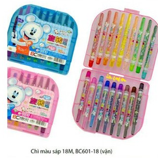 Hộp bút màu sáp vặn 18 màu