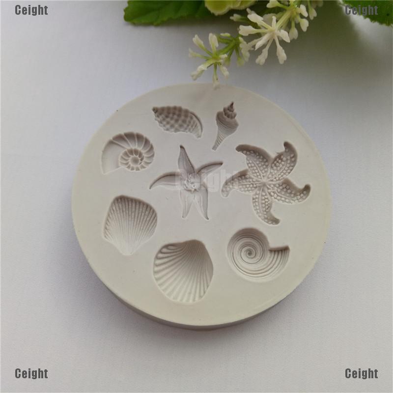 Khuôn Silicone Tạo Hình Làm Bánh Kẹo Hình Vỏ Sò Sinh Học