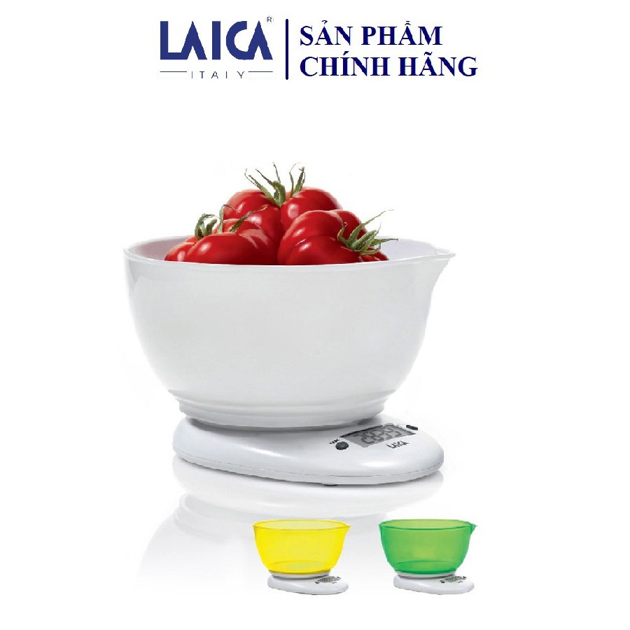 [Hàng chính hãng] Cân thực phẩm nhà bếp LAICA-ITALY KS1016. Cân tối đa 3kg, tối thiểu 1g, cân đối dinh dưỡng làm bếp.