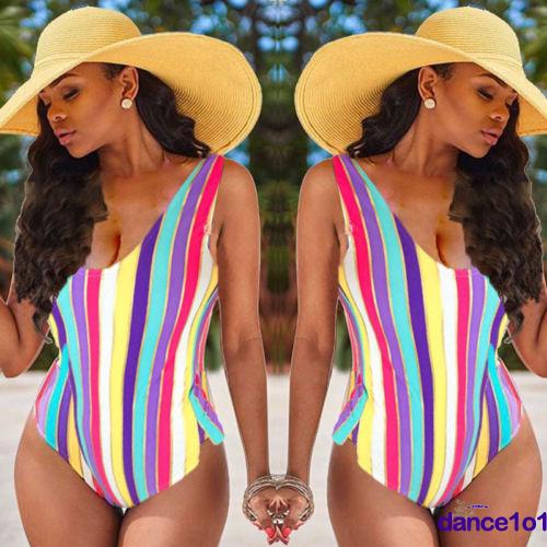 Áo Bơi Và Quần Bơi Màu Sắc Cầu Vồng Xinh Xắn Cho Nữ