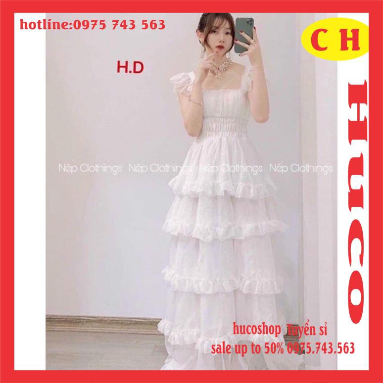 [ẢNH TỰ CHỤP] váy hai dây cánh tiên vintage mặc hai kiểu chân váy xòe năm tầng hai lớp có miếng đệm mút ngực  hucoshop | BigBuy360 - bigbuy360.vn