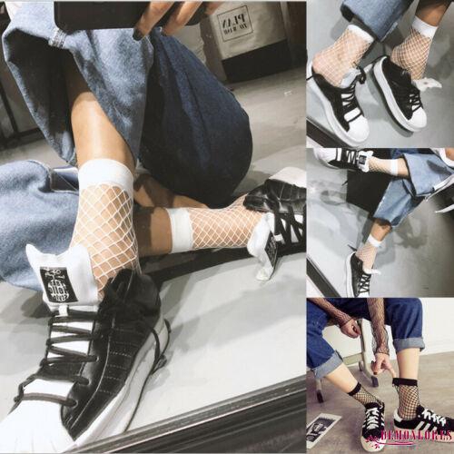 Vớ lưới mềm mại cổ cao màu đen/trắng thời trang