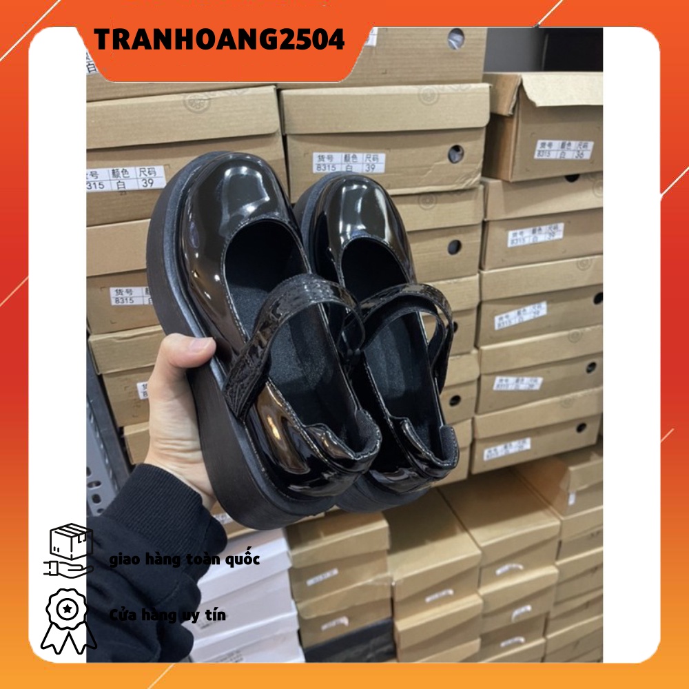 Giày Mary Janes đế bằng quai dán cao 5cm (ảnh thật shop chụp)