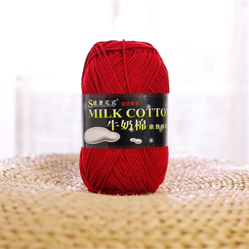 Len Milk cotton 125gr loại 1, mã 01-20. Chuẩn đẹp