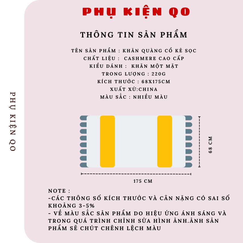 Khăn dạ lông cừu cao cấp ấm áp K09