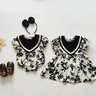 [XẢ LỖ DỌN KHO]Body hoa đen+bờm cho bé_[Hàng Quảng Châu]