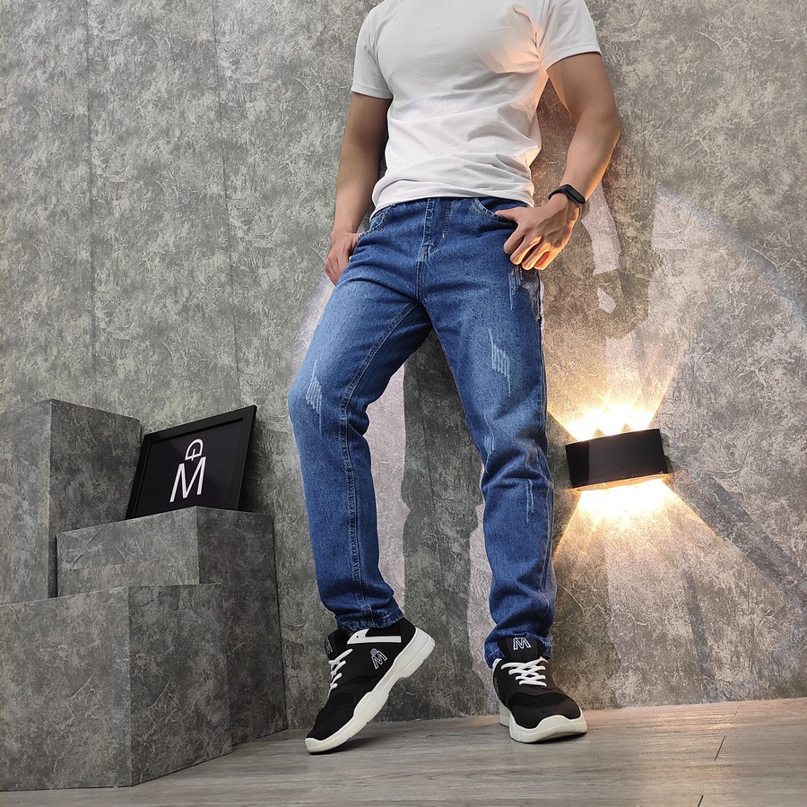 [Mã FAMALLT5 giảm 15% đơn 150K] Quần jean co giãn Q513 (Xanh xước) MĐ