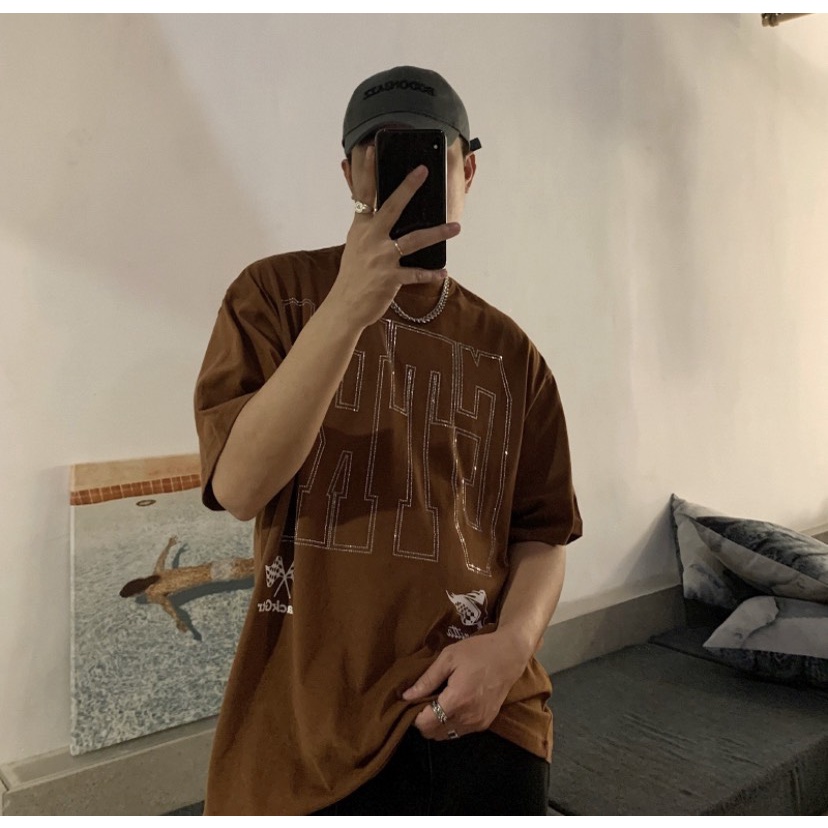 Áo Thun Đính Đá Màu Nâu Blackgts Tee