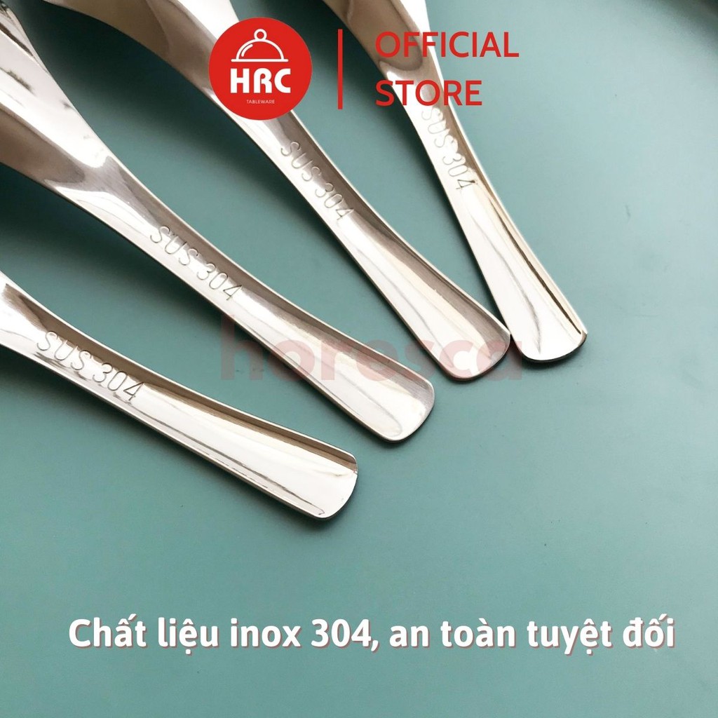 Thìa inox 304 ăn cháo, soup, phở (HÀNG ĐẸP) Muỗng inox cán cong to cao cấp V002, V003