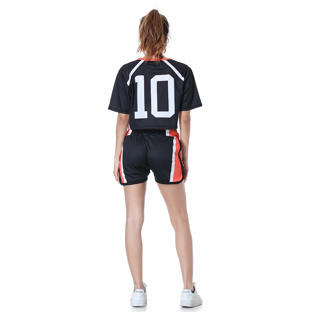 Bộ Áo Croptop + Quần Short Hóa Trang hinata shoyo 10 karasuno Thời Trang Mùa Hè Cho Nữ