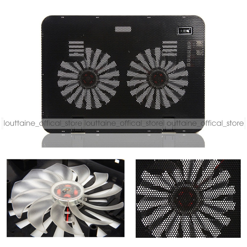 [Hàng loại 1] Đế tản nhiệt laptop Cooling Pad - 2 Quạt vỏ hợp kim cực bền