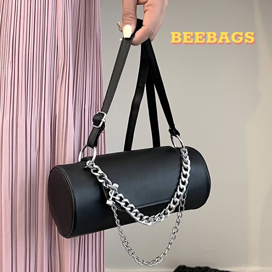 Túi Đeo Chéo Phối Dây Xích Cá Tính Phong Cách Y2K Màu Xanh, Đen, Hồng, Trắng | TX44 | Túi Da Phá Cách Dễ Phối Đồ Đi Chơi