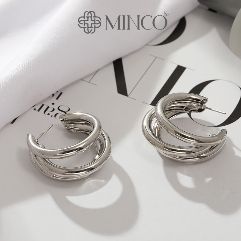 Bông tai Nữ Xinh Minco Accessories bạn gái khuyên tai nhiều vòng thời trang trang sức yêu thích sành điệu cho nữ BT208