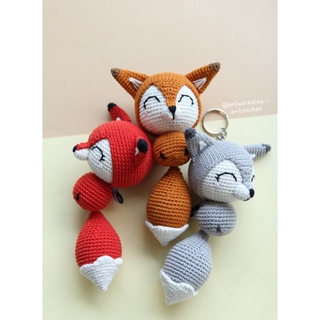 Móc khóa, treo cặp, treo balo hình con cáo handmade