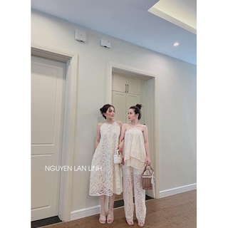 Váy yếm ren ảnh chụp thật