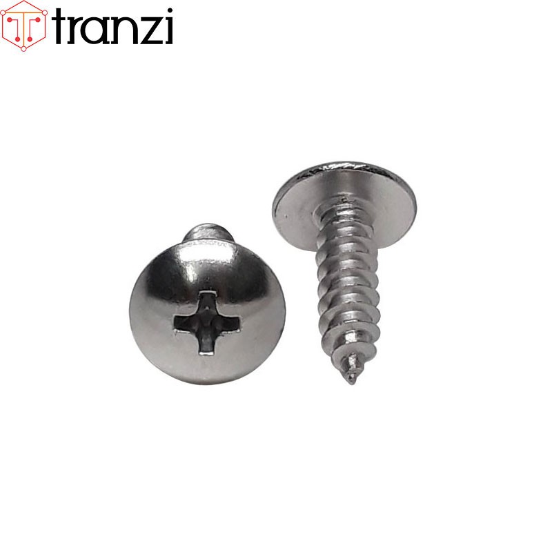Vít bake đầu dù đuôi nhọn ren thô inox 304 M5x16 - túi 10 cái