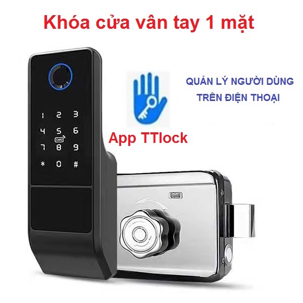 Khóa cổng sắt vân tay 1 mặt KC01 - Dùng APP TTlock quản lý người dùng trên điện thoại