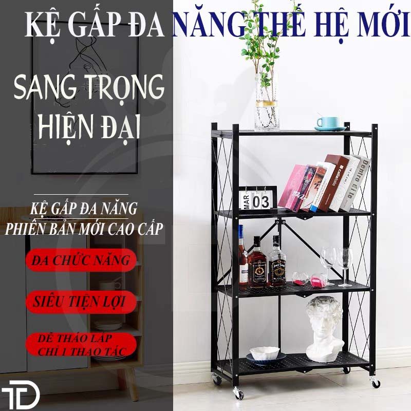 KỆ ĐỂ ĐỒ Đa Năng Gấp Gọn, KỆ phân Tầng CAO CẤP Thông minh CÓ BÁNH XE SIÊU TIỆN Lợi