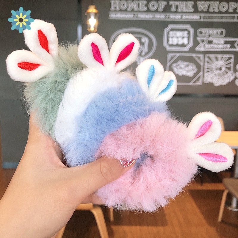 Băng Đô Cài Tóc Hình Tai Thỏ Bằng Vải Bông Màu Kẹo Đơn Giản Dễ Thương Phong Cách Hàn Quốc