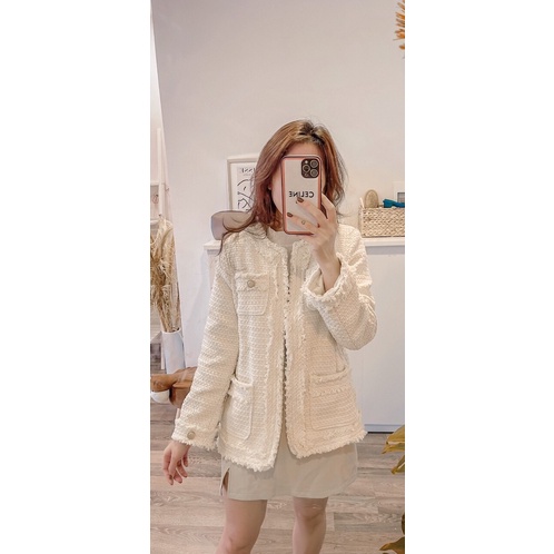 Áo dạ tweed form rộng siêu đẹp hàng QC loại 1