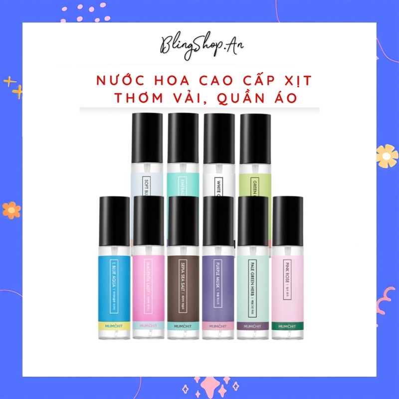 NƯỚC HOA XỊT THƠM VẢI MUMCHIT 70ML, 250ML - NƯỚC HOA KHỬ MÙI QUẦN ÁO CHĂN GA HÀN QUỐC - Blingshop.An
