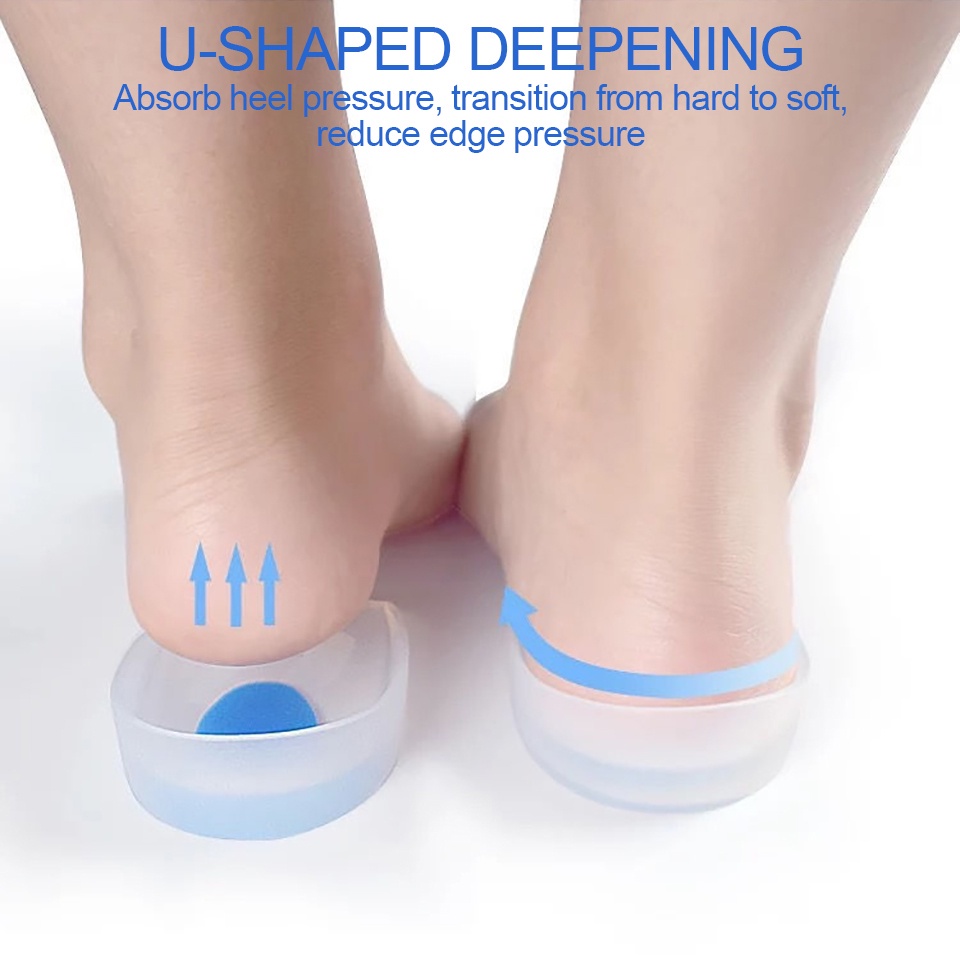 Cặp Đế Lót Giày Bằng Silicone Trong Suốt Chống Sốc Chống Trượt Hấp Thụ Sốc