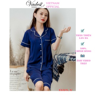 Đồ Ngủ Nữ Pijama VADESI Bộ Quần Lửng Áo Ngắn Mặc Nhà Lụa Cao Cấp Trơn Basic Đẹp Thoáng Nhẹ Mát Mềm