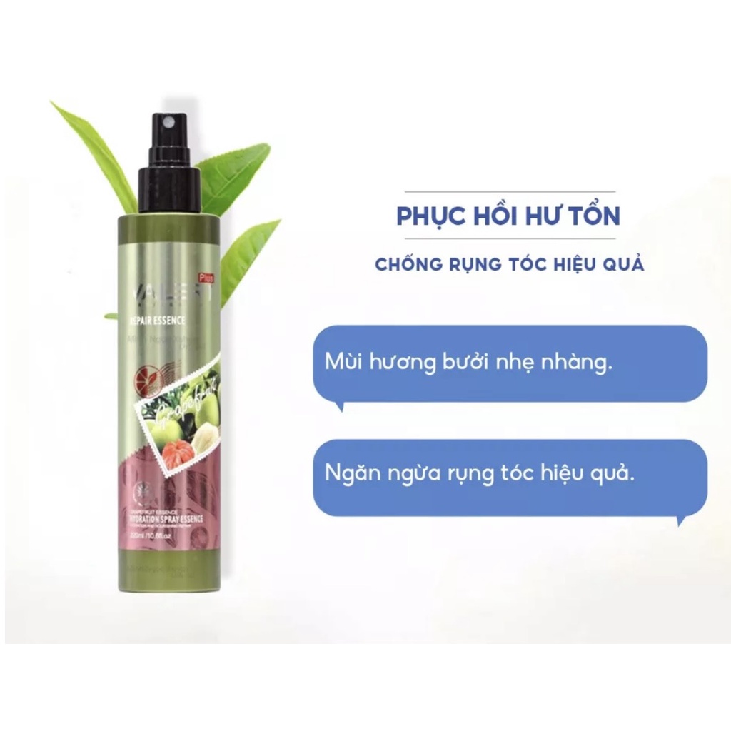 Tinh dầu bưởi xịt dưỡng tóc VALERT GRAPEFRUIT REPAIR ESSENCE ngừa rụng kích mọc tóc hiệu quả 220ml