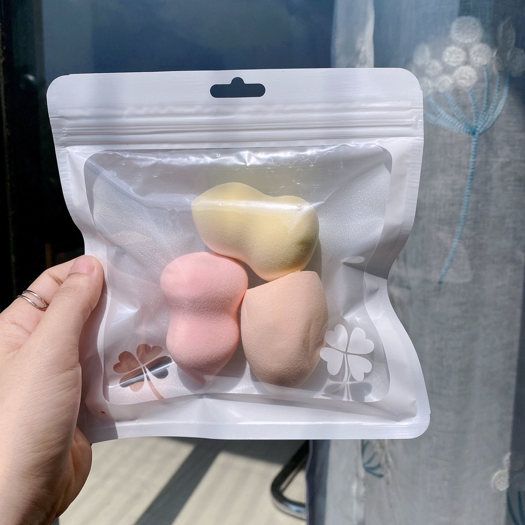 SET túi 3 Bông Mút Trang Điểm Tán Kem Nền Hình Hồ Lô, Giọt Nước ( Ngẫu Nhiên)