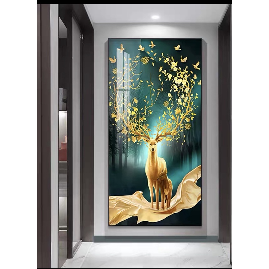 HS 07 Tranh Treo Tường Tráng Guong treo Phòng Khách/ Hươu Nai Phòng Khách Ngủ Lối Lên Cầu Thang Hành Lang Cá