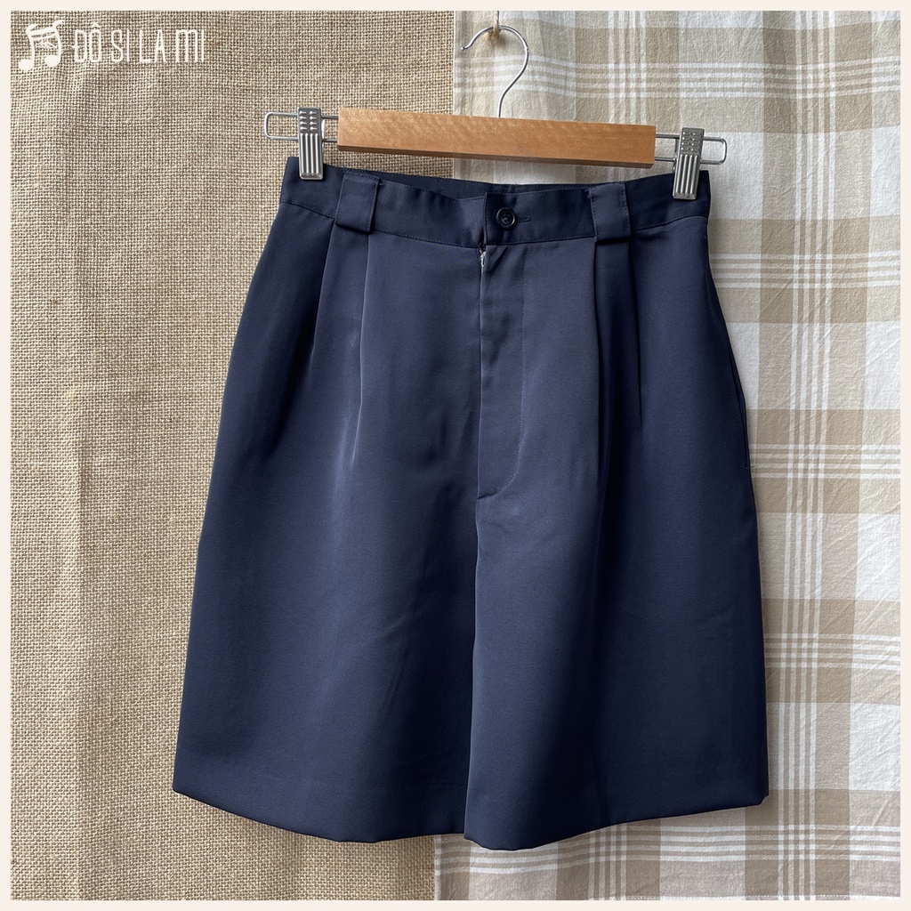 Combo Áo Sơ Mi Tay Ngắn Trắng + Quần Short Xanh Navy | Secondhand | Đô Si La Mi | A125 |