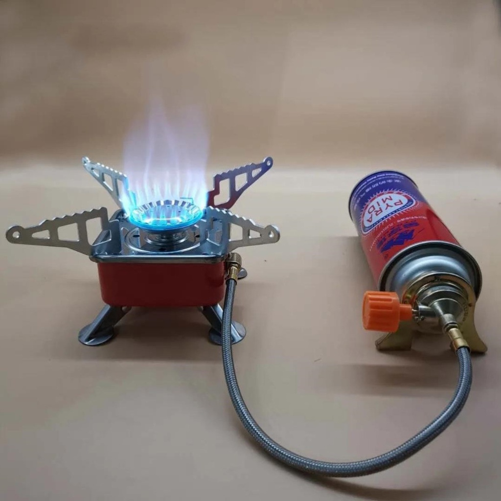 Bếp Ga Mini Dã Ngoại - Bếp Du Lịch Cắm Trại Kèm Dây Van Thiết Kế Nhỏ Gọn Không Kèm Bình Ga