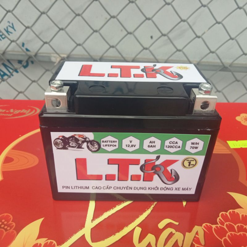 Ắc quy lithium 12.8v 6ah 120cca khởi động xe phổ thông 150cc