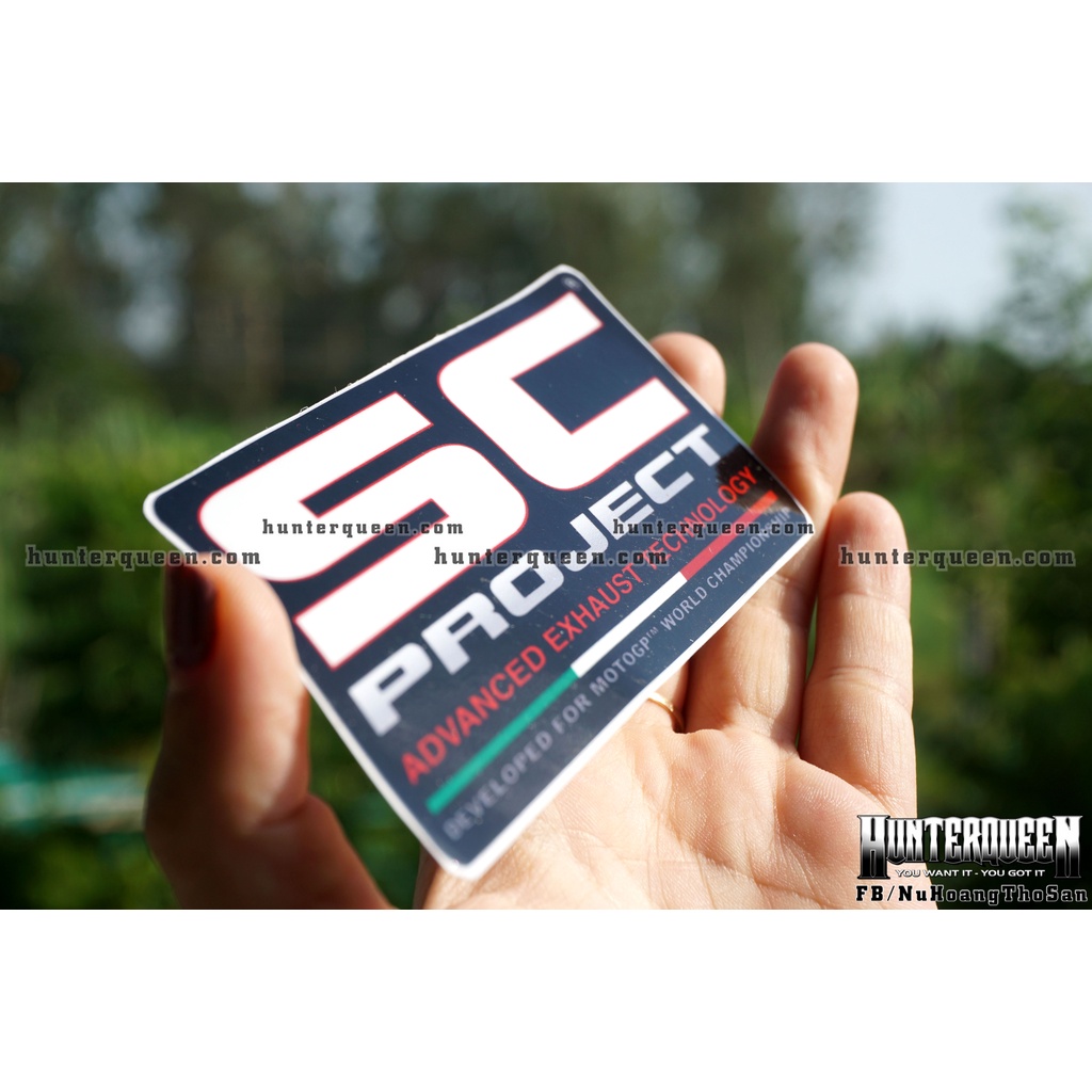 Logo SC Project siêu to [15x6cm]. Decal cao cấp không bay màu, dán trang trí xe, nón, tủ