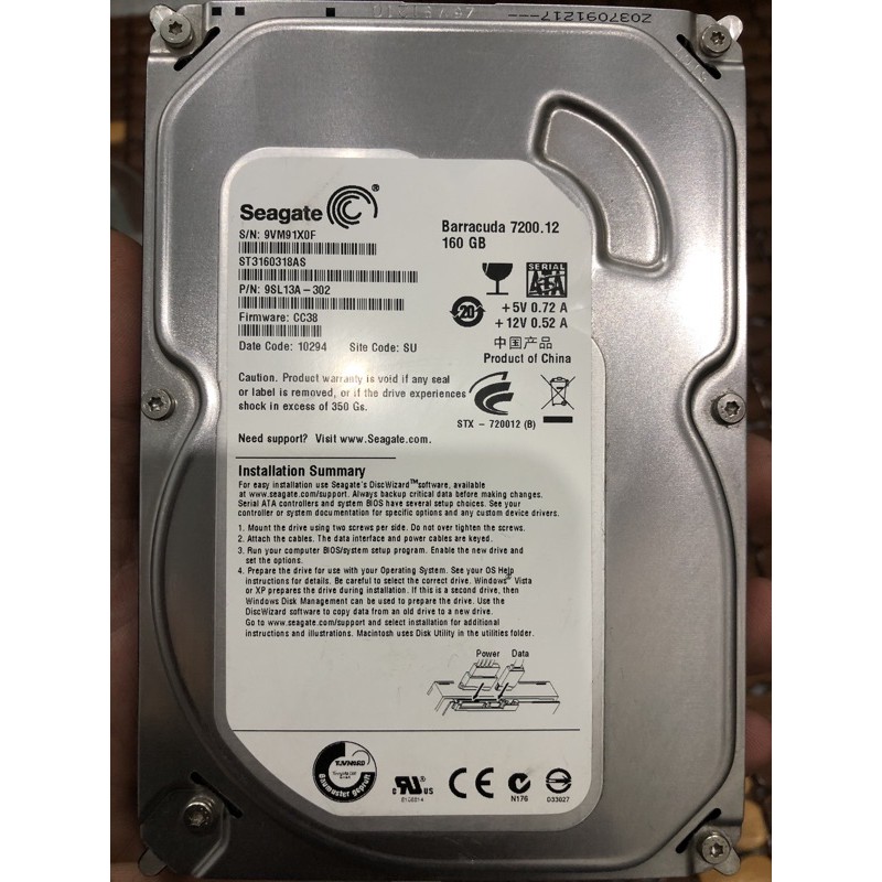 Ổ cứng HDD seagate, WD, sam sung zin cài win sẵn 160gb hàng tháo máy